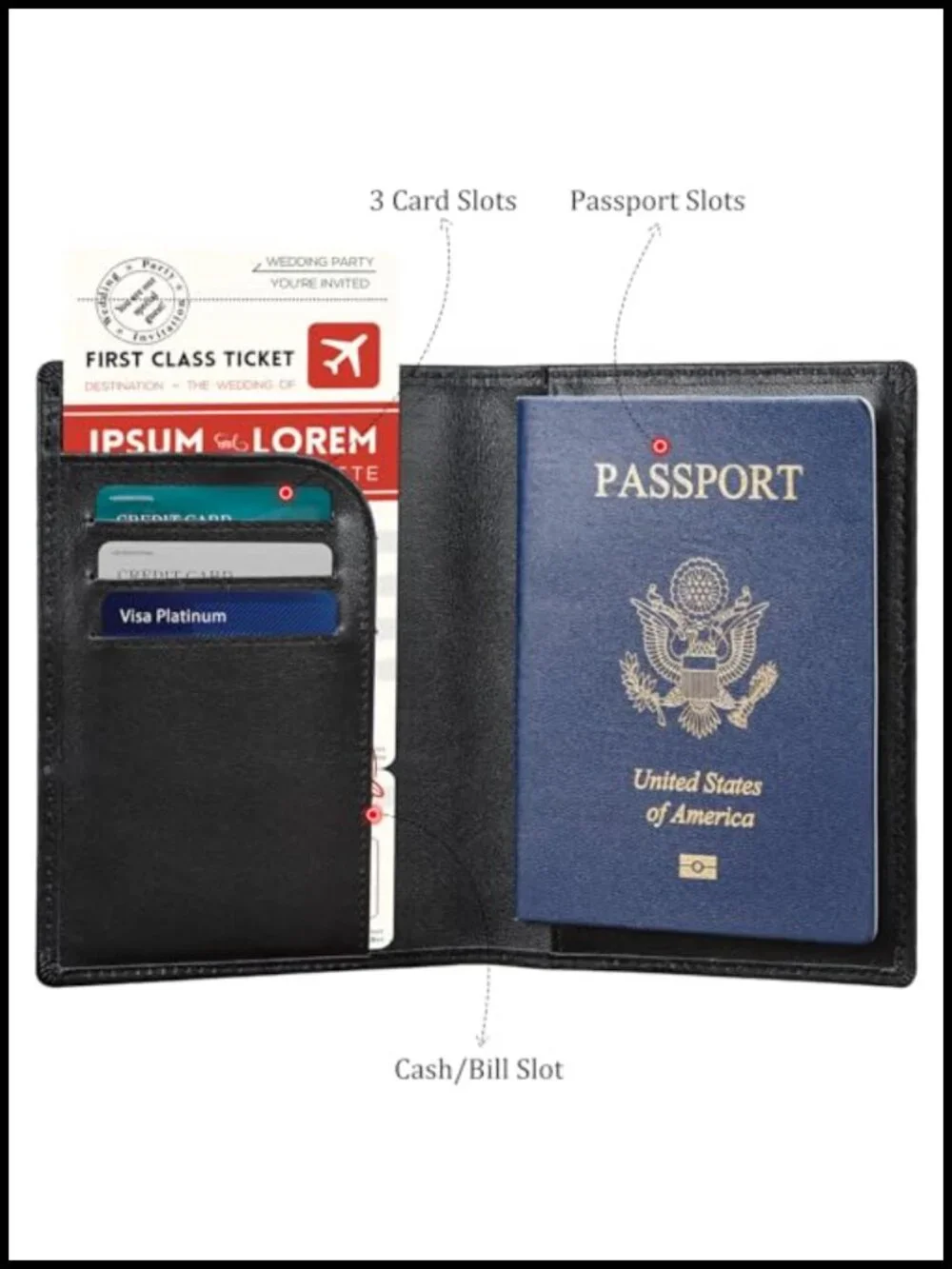 Genuine Leather Passport Holder RFID Blocking Wallet with AirTag Slot Travel
